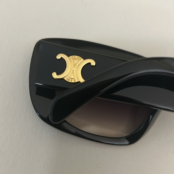 NIB CELINE Triomphe CL40216U Black/Gradient Brown Lenses Rectangle Sunglasses - Picture 3 of 16